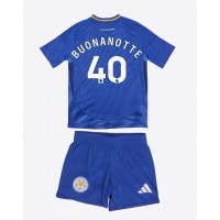 Camisa de Futebol Leicester City Facundo Buonanotte #40 Equipamento Principal Infantil 2024-25 Manga Curta (+ Calças curtas)